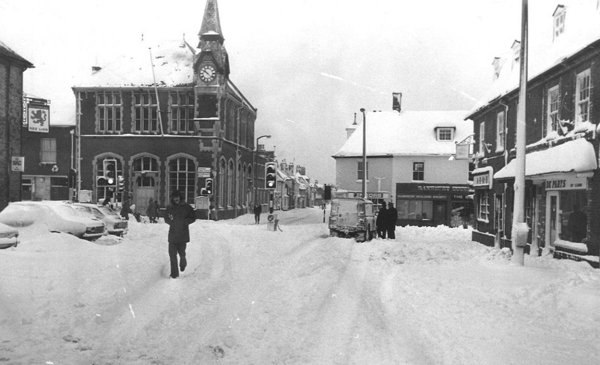 Deep snow at Wareham Cross in 1978. Picture: Arthur Grant