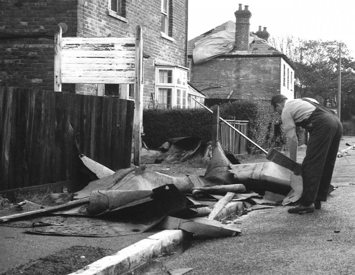 Property in Parkstone was damaged in storm of 1966.
