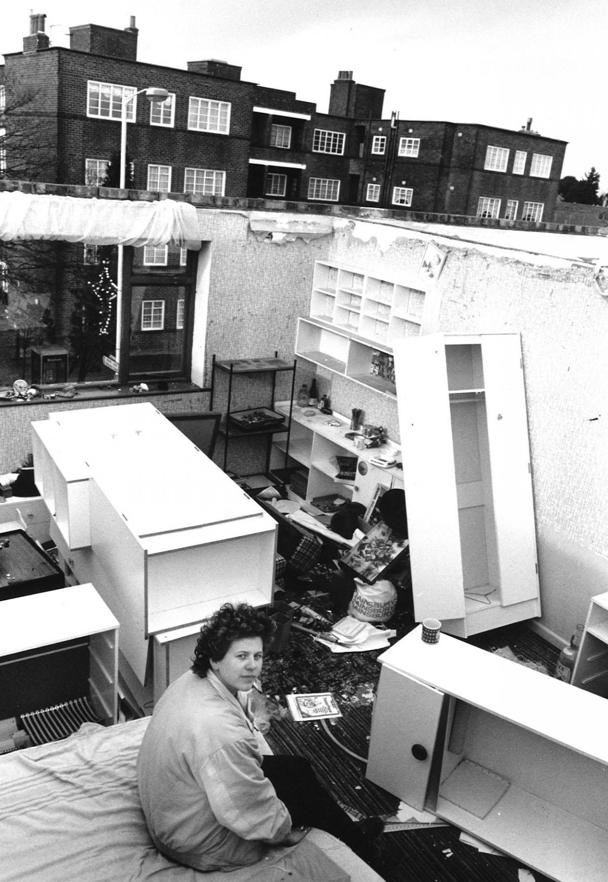 The roof of this building in Wimborne Road, Winton was ripped off in 70mph gales in Janaury 1990. 