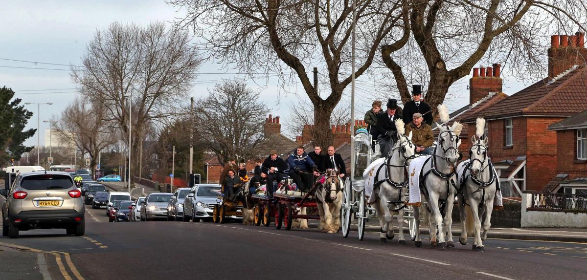 Pictures of Mary Bond's funeral at St Clement's Church in Parkstone on 2 February, 2015 by Sally Adams 