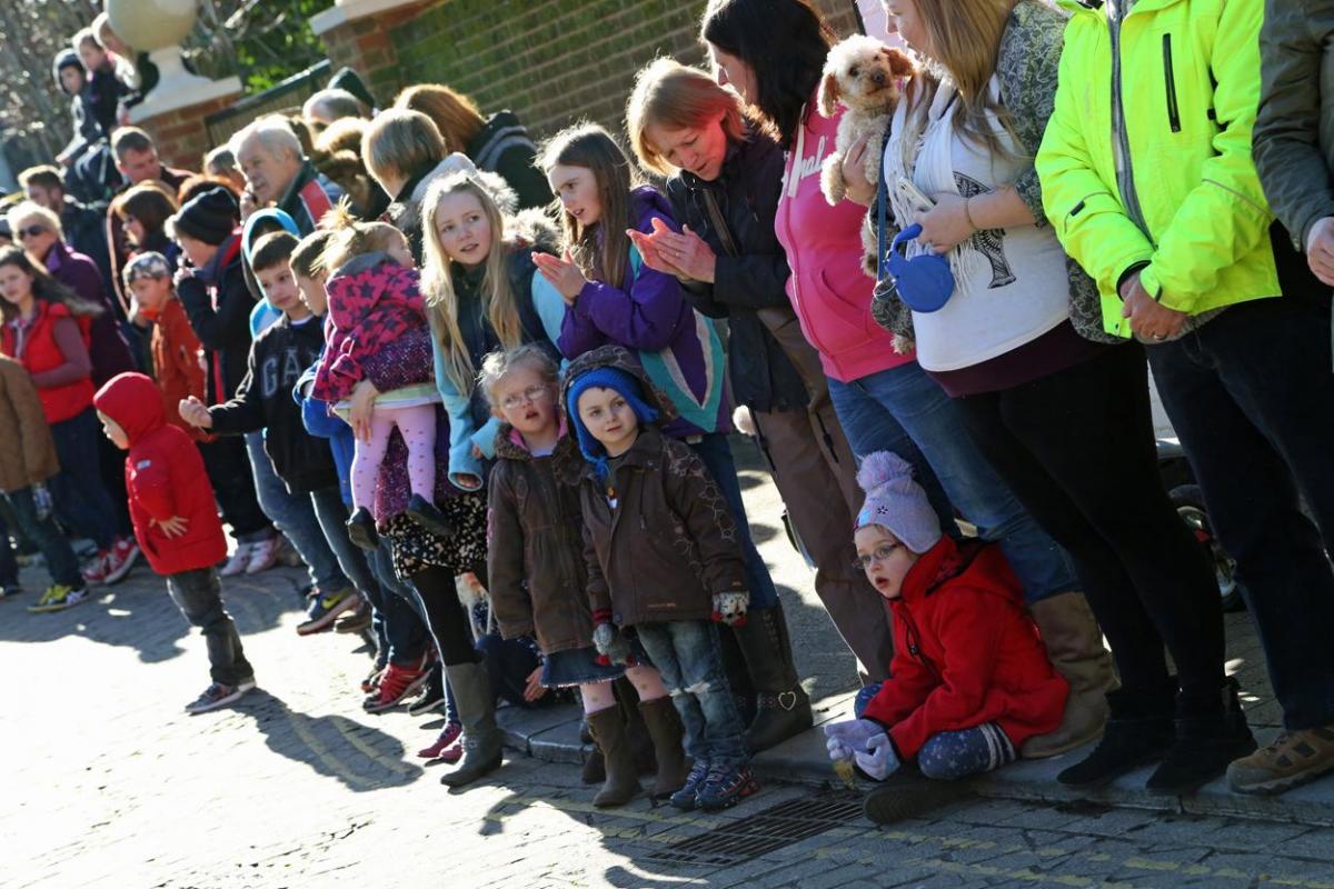 Pancake Day races take place in Christchurch on Shrove Tuesday. Pictures by Sally Adams.