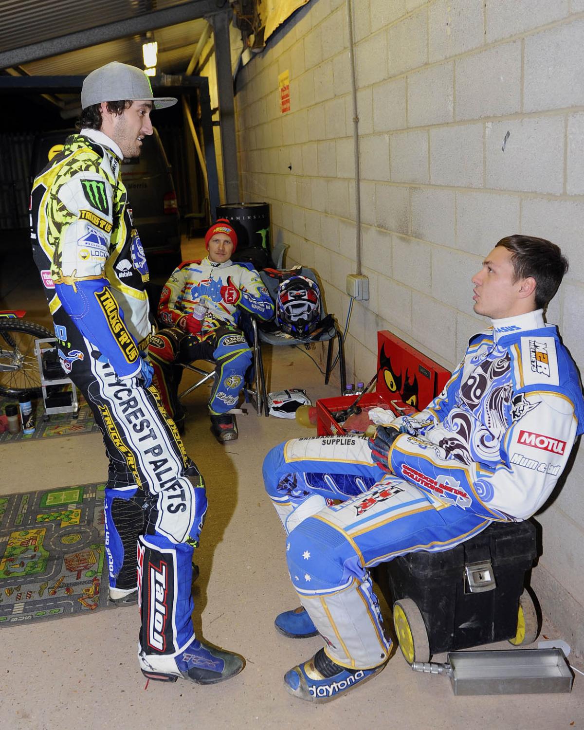 Fellow riders and speedway fans gather to support Darcy Ward at his benefit speedway  meeting  Team Magic v Team Monster at Poole Stadium 7th October 2015. Picturse by Denis Murphy