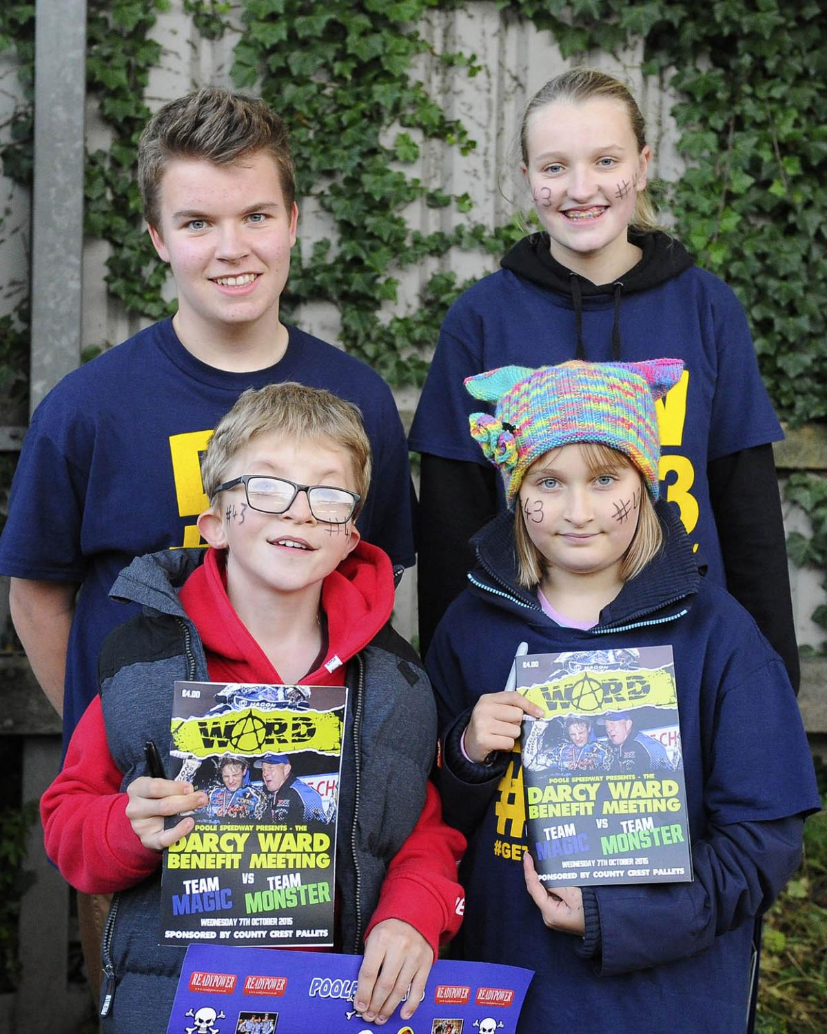 Fellow riders and speedway fans gather to support Darcy Ward at his benefit speedway  meeting  Team Magic v Team Monster at Poole Stadium 7th October 2015. Picturse by Denis Murphy