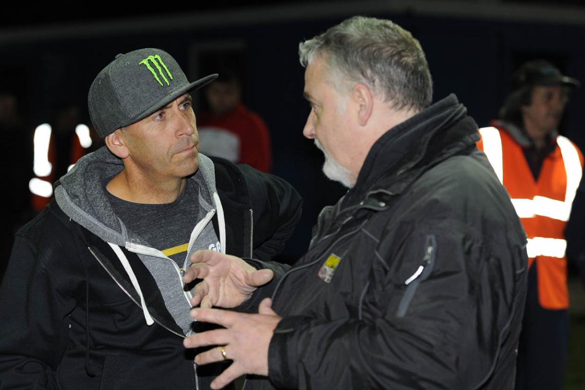 Fellow riders and speedway fans gather to support Darcy Ward at his benefit speedway  meeting  Team Magic v Team Monster at Poole Stadium 7th October 2015. Picturse by Denis Murphy