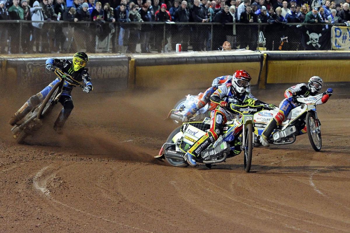 Fellow riders and speedway fans gather to support Darcy Ward at his benefit speedway  meeting  Team Magic v Team Monster at Poole Stadium 7th October 2015. Picturse by Denis Murphy