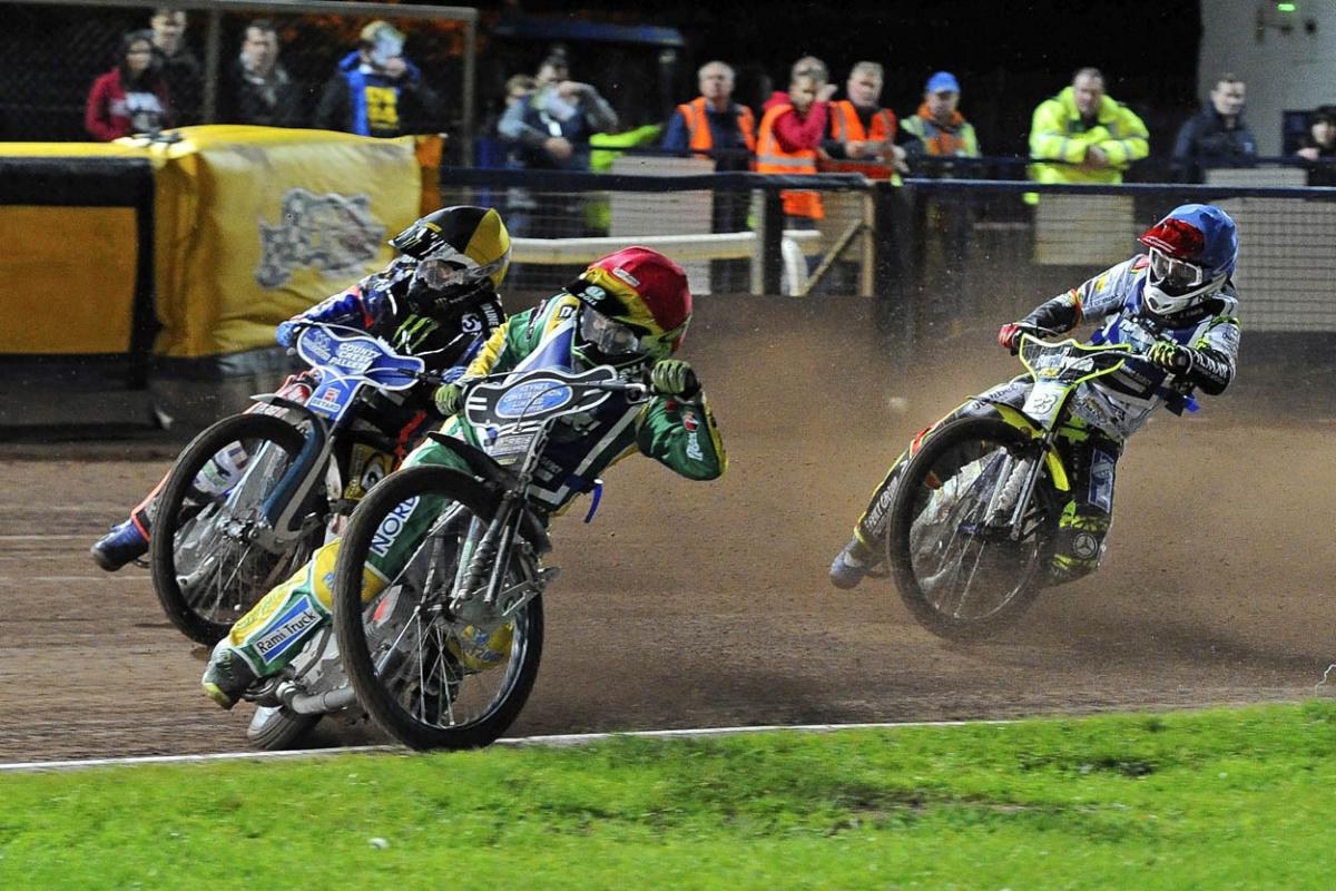 Fellow riders and speedway fans gather to support Darcy Ward at his benefit speedway  meeting  Team Magic v Team Monster at Poole Stadium 7th October 2015. Picturse by Denis Murphy