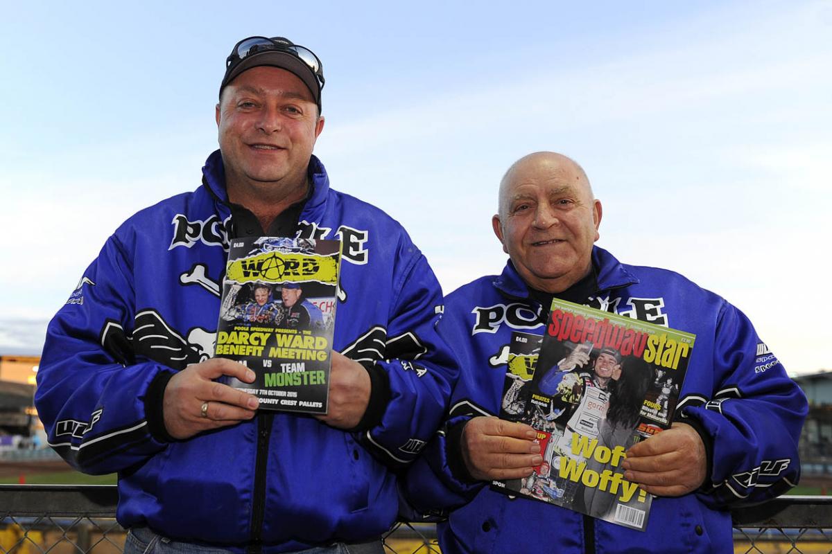 Fellow riders and speedway fans gather to support Darcy Ward at his benefit speedway  meeting  Team Magic v Team Monster at Poole Stadium 7th October 2015. Picturse by Denis Murphy