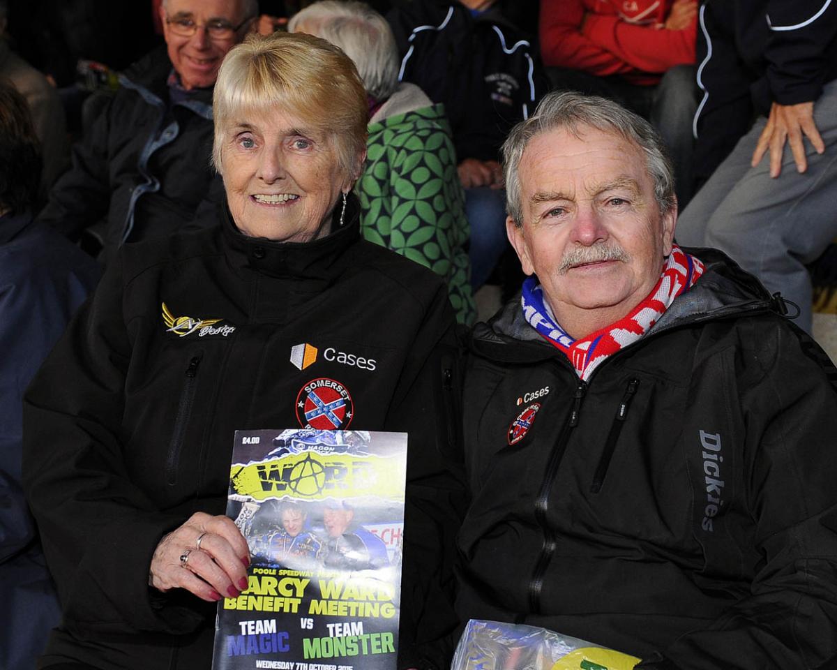 Fellow riders and speedway fans gather to support Darcy Ward at his benefit speedway  meeting  Team Magic v Team Monster at Poole Stadium 7th October 2015. Picturse by Denis Murphy