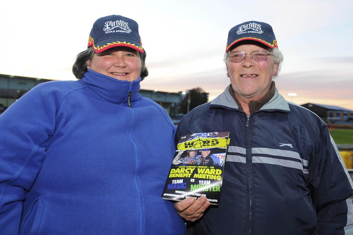 Fellow riders and speedway fans gather to support Darcy Ward at his benefit speedway  meeting  Team Magic v Team Monster at Poole Stadium 7th October 2015. Picturse by Denis Murphy